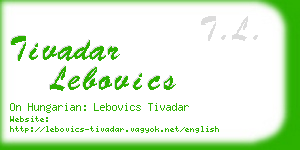 tivadar lebovics business card